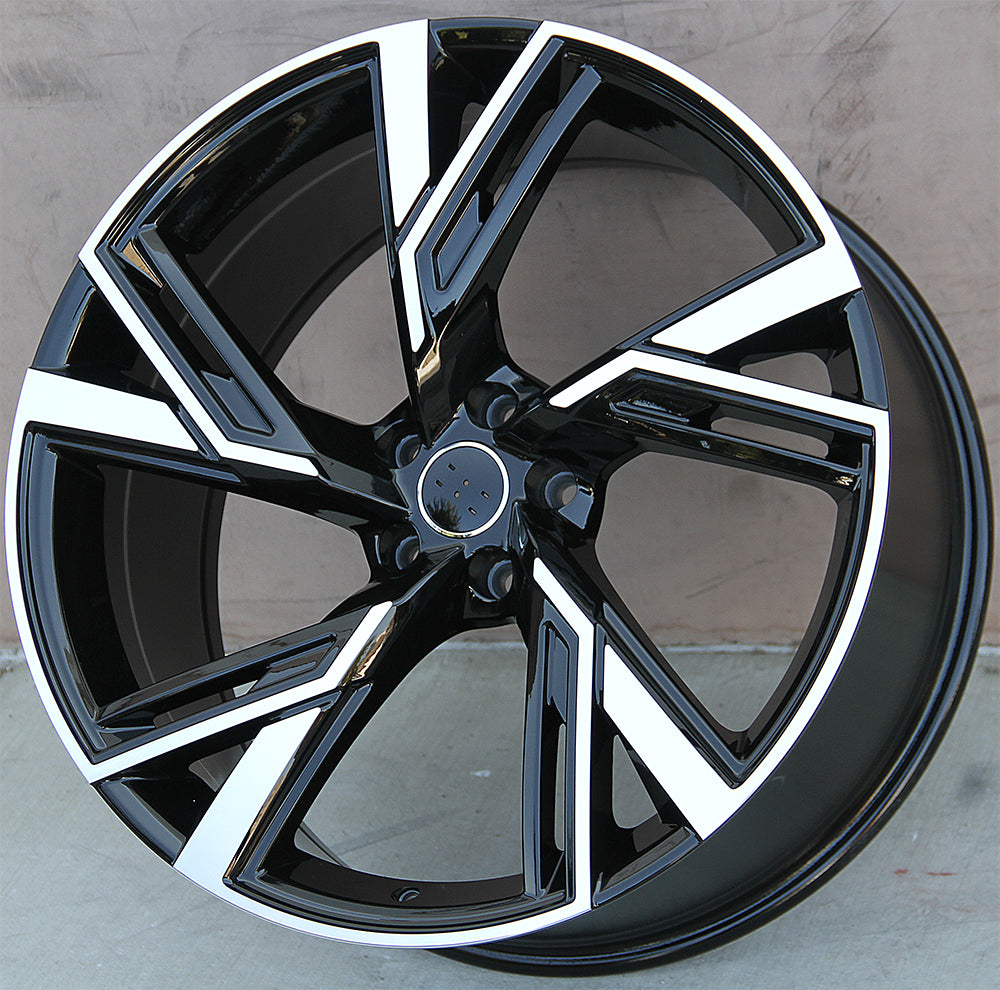 Audi Wheels 5667 18x8 0 5x112 Black Machined Fit A3 S3 A4 S4 A5 A6