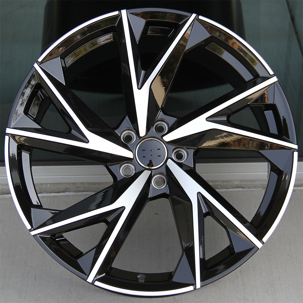 Audi Wheels 819 19x8 5 5x112 Black Machined Fit A3 S3 A4 S4 A5 S5 A6 Q