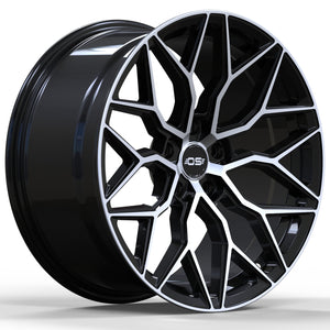 OS Wheels Si01 Gloss Black Machine Face