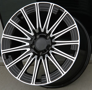 Mercedes Benz Wheels 102 18x8.0/18x9.0 5x112 Gloss Black Machined fit A Class B Class C Class E Class 180 200 220 250 300 350