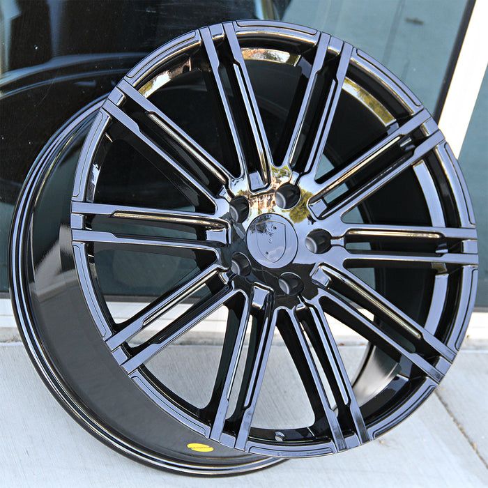 Porsche Wheels 1222 22x10 5x130 Gloss Black fit Cayenne S GTS Turbo