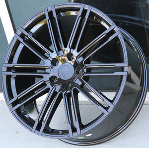 Porsche Wheels 1222 22x10 5x130 Gloss Black fit Cayenne S GTS Turbo