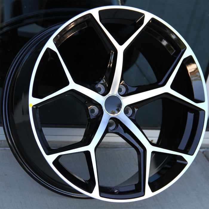 Audi Wheels 1338 19x8.5 5x112 ET35 Black Macined fit Audi A4 S4 A5 S5 A6 A7 A8 Q3 Q5