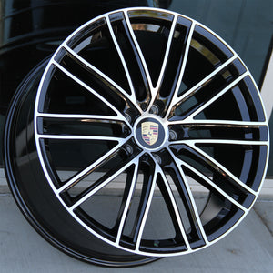 Porsche Wheels 1350 22x10/22x11 5x130 Black Machined fit Cayenne S GTS Turbo