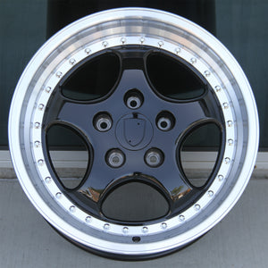 Porsche Wheels 2075 18x8.5/18x9.5 5X130 Black Machined fit 911 Carrera 996 Narrow Body 1990-1989