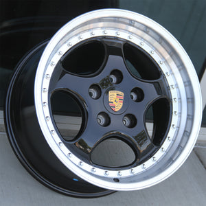 Porsche Wheels 2075 18x8.5/18x9.5 5X130 Black Machined fit 911 Carrera 996 Narrow Body 1990-1989