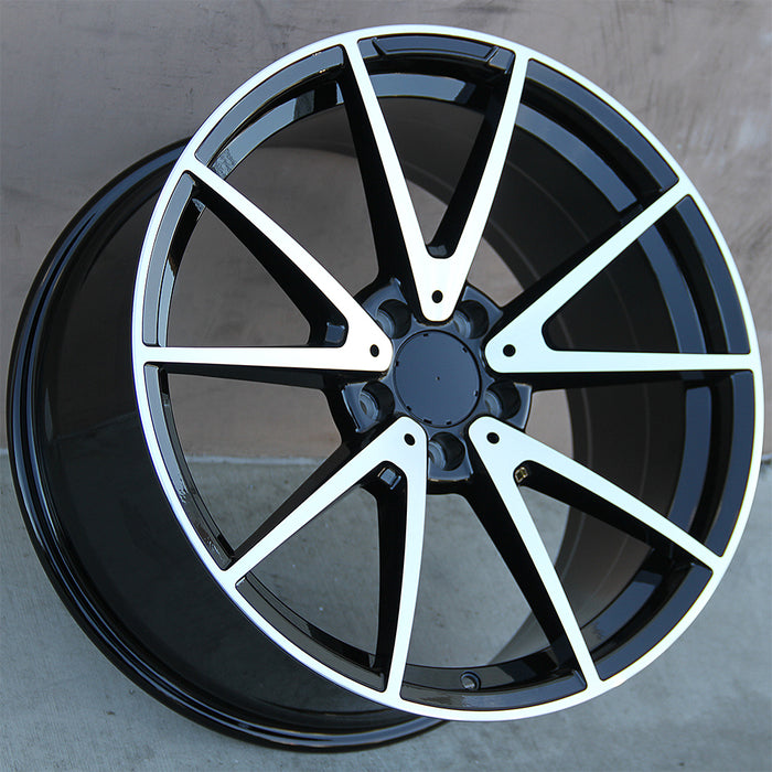 Mercedes Benz Wheels 2139 19x8.5/19x9.5 5x112 Gloss Black Machined fit  C Class E Class 180 200 220 250 280 300 350