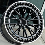 Mercedes Benz Wheels 3592 22x9/22x10.5 5x112 Gloss Black Machined Lip fit ML GL GLE GLS CLASS 320 350 450 500 550 63