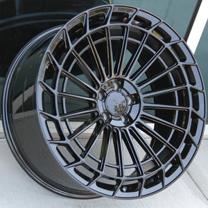 Mercedes Benz Wheels 451 20x8.5/20x9.5 5x112 Gloss Black fit E CL CLK SLK S SL Class 300 350 450 550