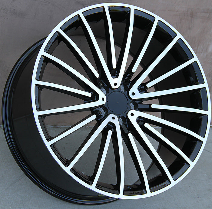 Mercedes Benz Wheels 2054 18x8.5/18x9.5 5x112 Black Machined fit E CL CLK SLK S SL Class 300 350 450 550