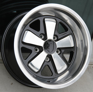 Porsche Wheels 5343 16x7/16x8 5X130 Black Polished fit 911 MK2 2.7 CARRERA 1973-1989