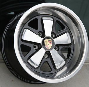 Porsche Wheels 5343 16x7/16x8 5X130 Black Polished fit 911 MK2 2.7 CARRERA 1973-1989