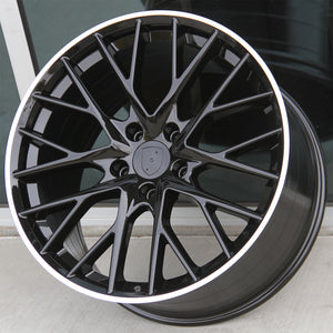 Porsche Wheels 5541 21x9.5/21x11.5 5x130 Gloss Black Machined Tip fit Panamera GTS Turbo