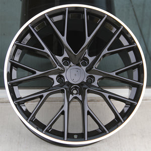 Porsche Wheels 5541 21x9.5/21x11.5 5x130 Gloss Black Machined Tip fit Panamera GTS Turbo