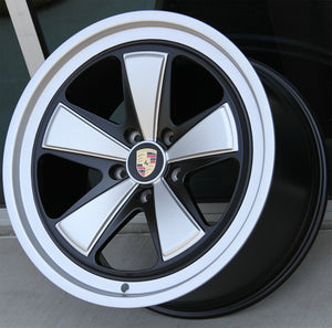 Porsche Wheels 8025 20x8.5/21x11.5 5X130 Matte Black/Silver fit 992 911 Carrera Turbo Monoblock Forged