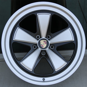 Porsche Wheels 8025 20x8.5/21x11.5 5X130 Matte Black/Silver fit 992 911 Carrera Turbo Monoblock Forged