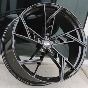 Audi Wheels 809 22x10 5x112 Gloss Black fit A7 A8 Q7 Q8 SQ7 SQ8 RSQ8