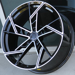 Audi Wheels 809 20x9 5x112 Black Machined fit A4 S4 A5 S5 A6 S6 A7 A8 Q3 Q5 TT RS5