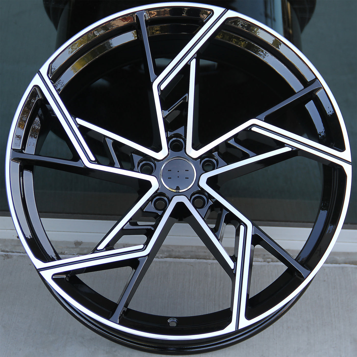 809 Bmw Rims Audi Wheels 809 21x9.5 5x112 Black Machined fit A5 S5 A6 S6 A7 A8 Q3 Q ...