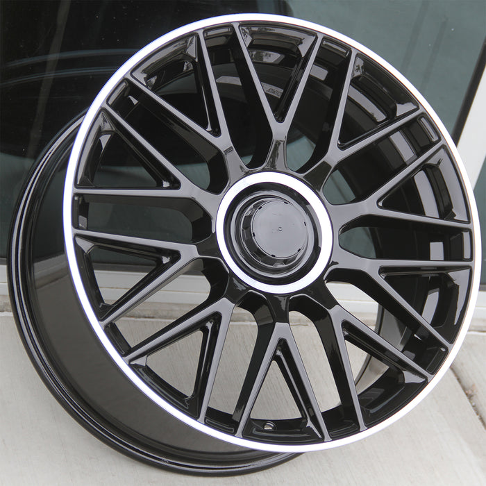 Mercedes Benz Wheels 463 20x8.5/20x9.5 5x112 Gloss Black Machined fit E CL CLK SLK S SL Class 300 350 450 550