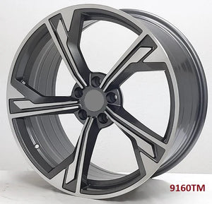 Audi Wheels 9160TM 19x8.5 5x112 Gunmetal Machined fit A3 S3 A4 S4 A5 S5 A6 Q3 Q5 RS