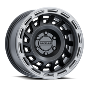 Raceline Wheels 957BS-Halo Satin Black Silver Ring