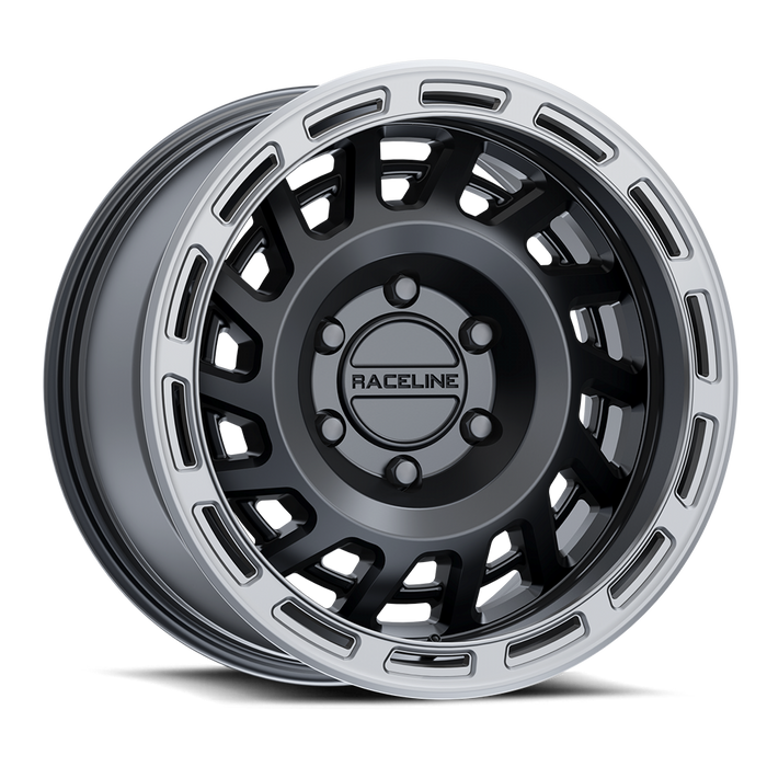 Raceline Wheels 957BS-Halo Satin Black Silver Ring