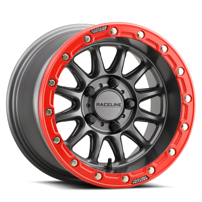 Raceline Wheels A14GR-Alpha Satin Gunmetal red Ring