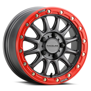 Raceline Wheels A14GR-Alpha Satin Gunmetal red Ring