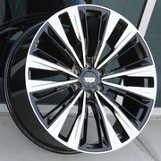 Cadillac Wheels CD04 26x10 6x139.7 Black Polished Face fit Escalade Platinum Escalade-V