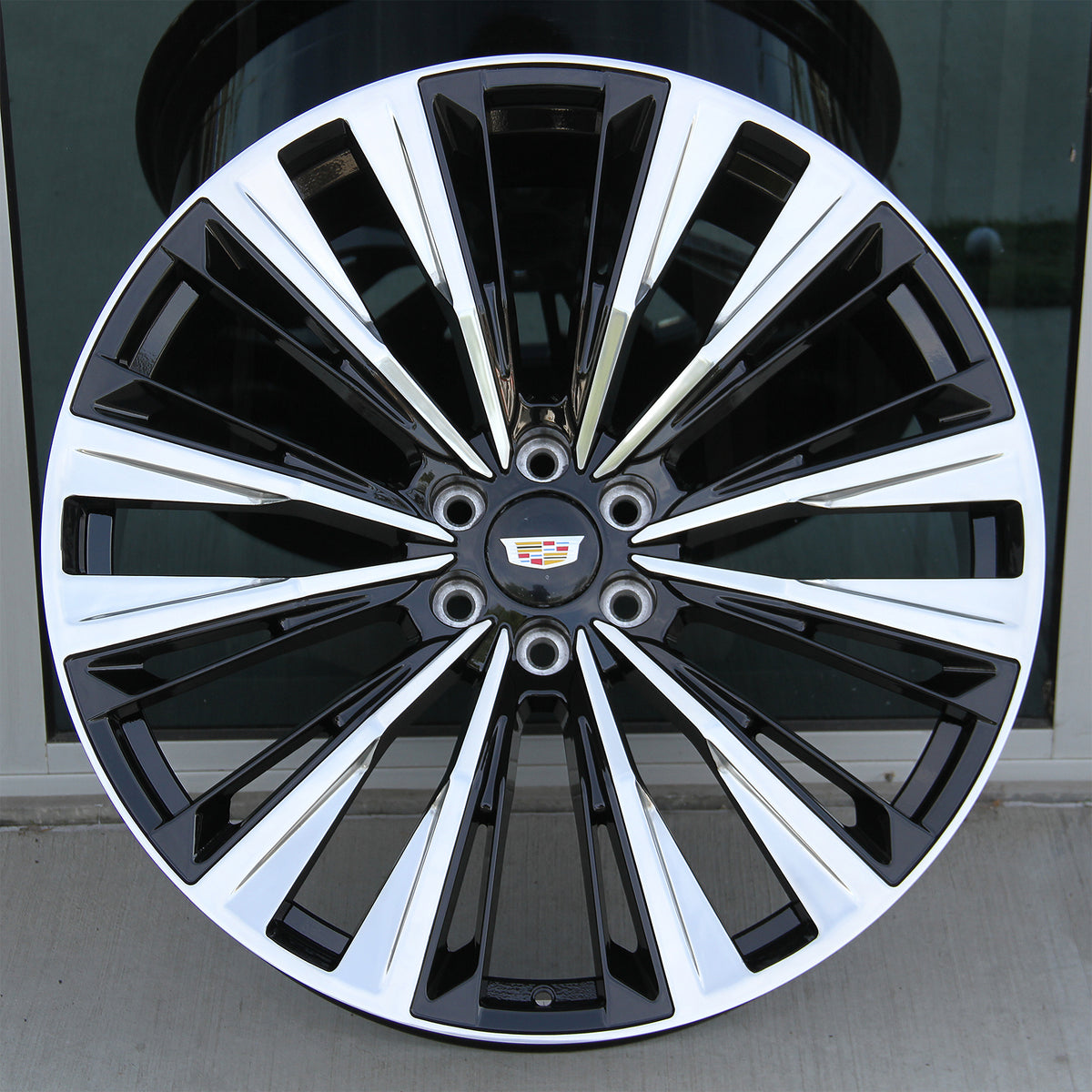 Cadillac Wheels CD04 26x10 6x139.7 Black Polished Face fit Escalade Pl ...