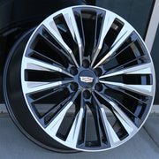 Cadillac Wheels CD04 24x10 6x139.7 Gunmetal Polished Face fit Escalade Platinum Escalade-V