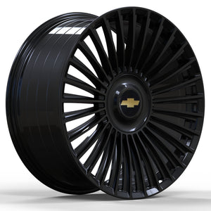 Chevy Wheels OS FF02 24x10 6x139.7 Flow Forged Gloss Black fit Silverado Tahoe Suburban