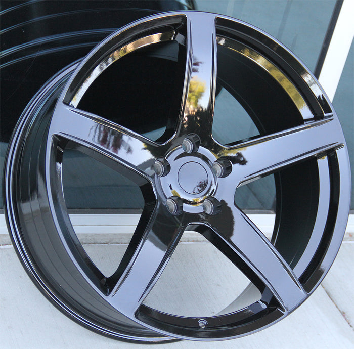Dodge Wheels V1185 22x10 5x127 Gloss Black fit Durango Journey Hellcat Style