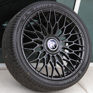 Rolls Royce Wheels FF01 24x9/24x10 5X120 Flow Forged Gloss Black fit Phantom Floating Caps