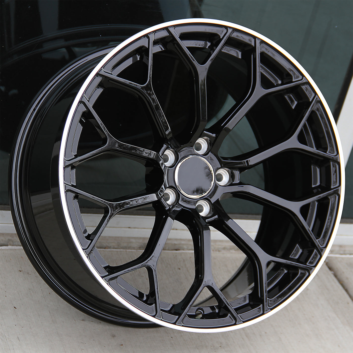 Mercedes Benz Wheels M020 19x8.5/19x9.5 5x112 Gloss Black Machined Lip ...