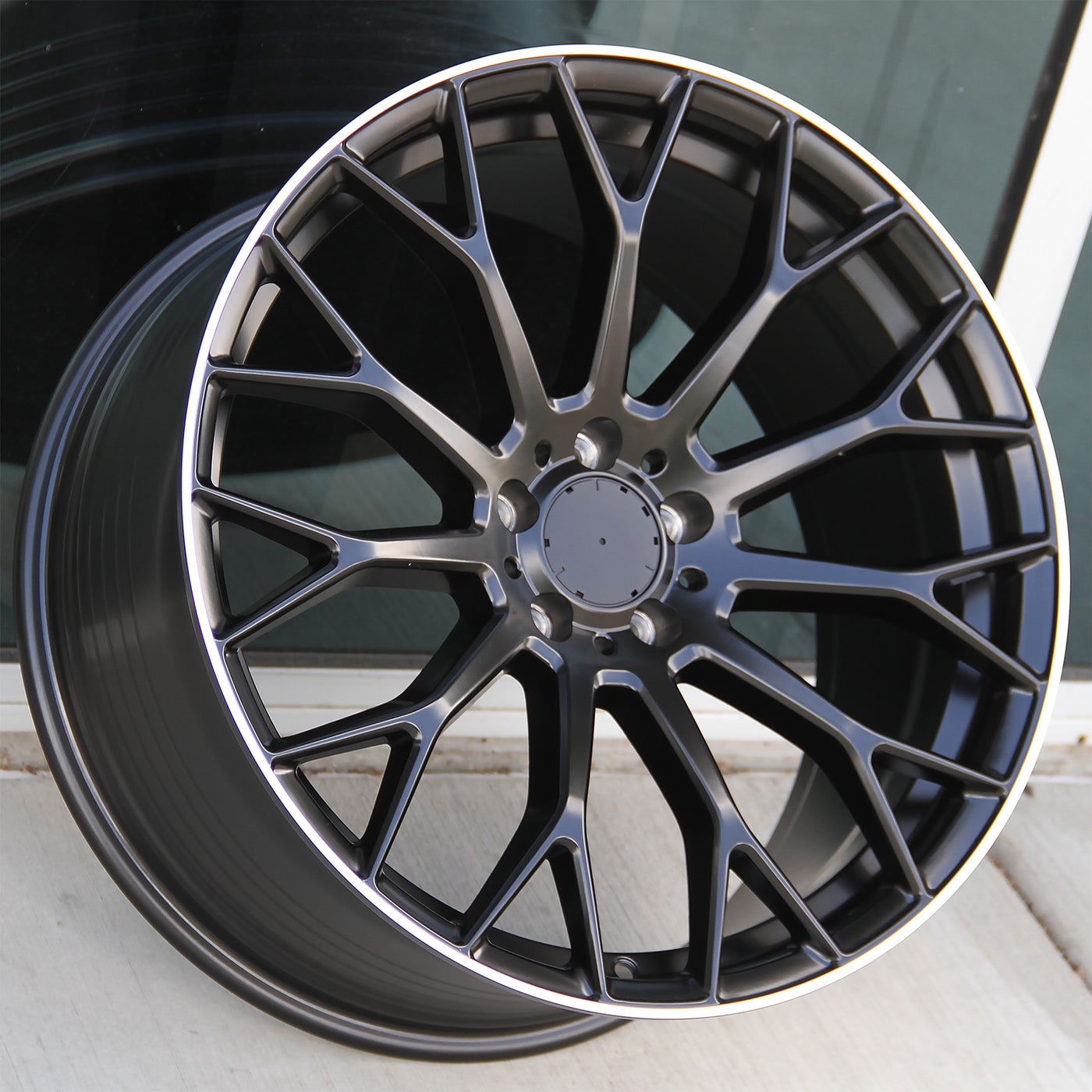 Mercedes Benz Wheels M020 19x8.5/19x9.5 5x112 Matte Black Machined Lip ...