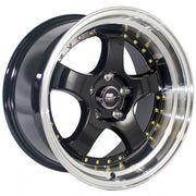 MST Wheels Mt07 Glossy Black Bronze Machined Lip Gold Rivets