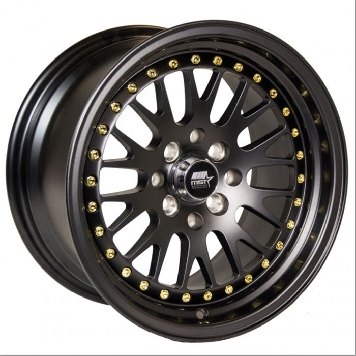 MST Wheels Mt10 Matte Black Gold Rivets