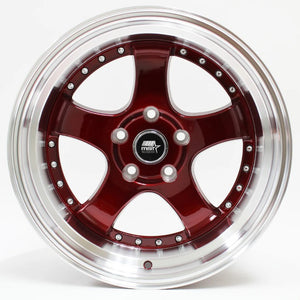 MST Wheels Mt07 Candy Red Machined Lip