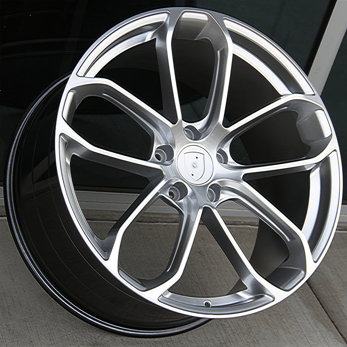 Porsche Wheels 2212 22x9.5/22x11 5x130 Hyper Silver fit Cayenne S GTS Turbo
