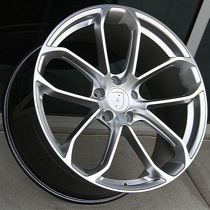 Porsche Wheels 2212 22x9.5/22x11 5x130 Hyper Silver fit Cayenne S GTS ...