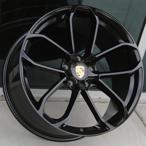 Porsche Wheels 2212 22x9.5/22x11 5x130 Gloss Black fit Cayenne S GTS Turbo