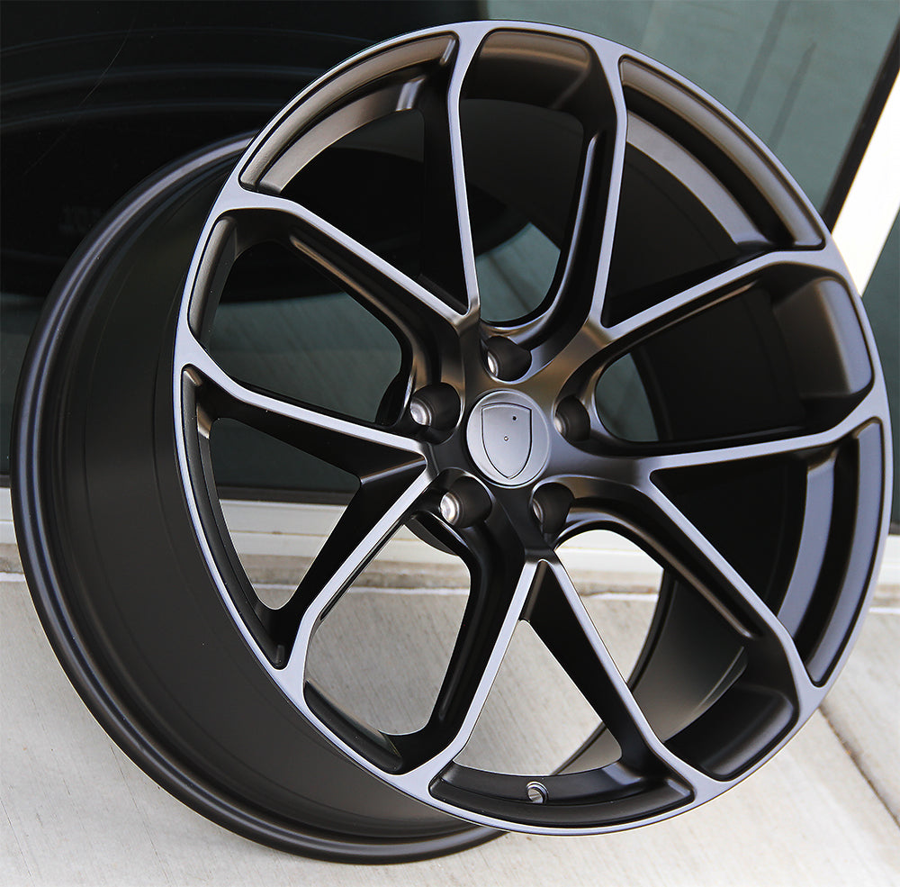 Porsche Wheels 2212 21x9.5/21x11 5x130 Matte Black fit Cayenne S GTS T ...