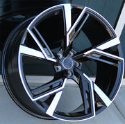 Audi Wheels 5667 22x9.5 5x112 ET28 Black Machined Fit Audi A6 S6 A7 S7 A8 Q3 Q5 A7