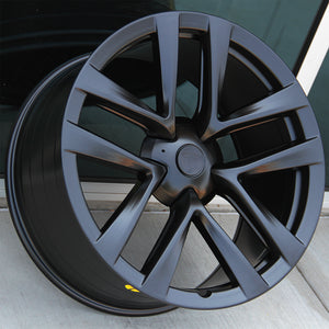Tesla Wheels 832 21x9.5/21x10.5 5x120 Matte Black fit Model S Plaid