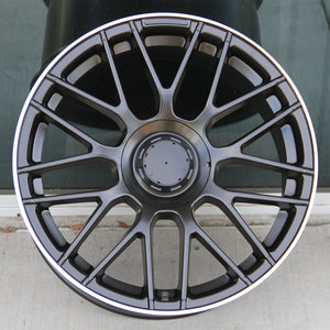 Mercedes Benz Wheels V5318 18x8.0 5x112 Satin Black Machined fit C E CL CLK SLK S Class 300 350 450 550