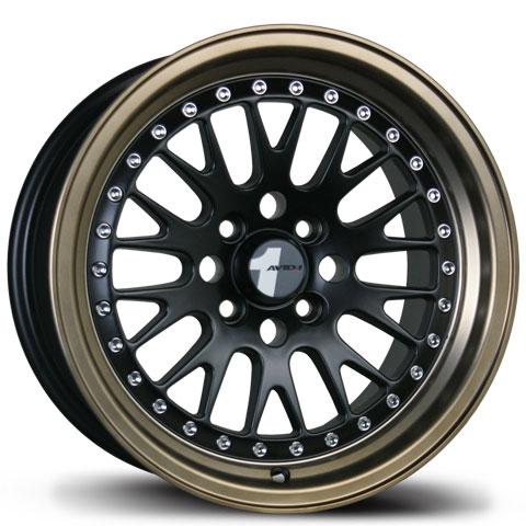 AVID1 Wheels AV12 Matte Black  Bronze Lip
