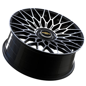 Chevy Wheels OS FF01 6x139.7 Flow Forged Black Machined fit Silverado Tahoe Suburban