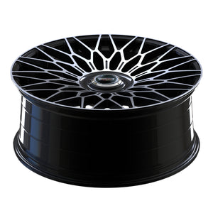 Cadillac Wheels FF01 24x10 6x139.7 Flow Forged Black Machined fit Escalade Platinum EXT ESV Floating Caps